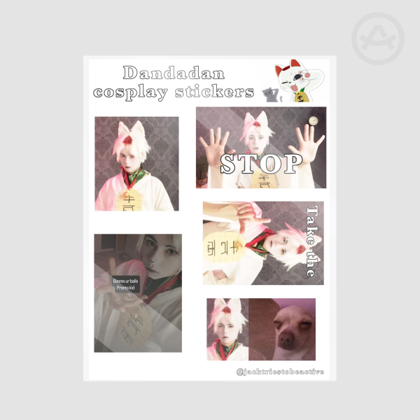 Cosplay sticker sheet turbo granny cat (Dandadan)