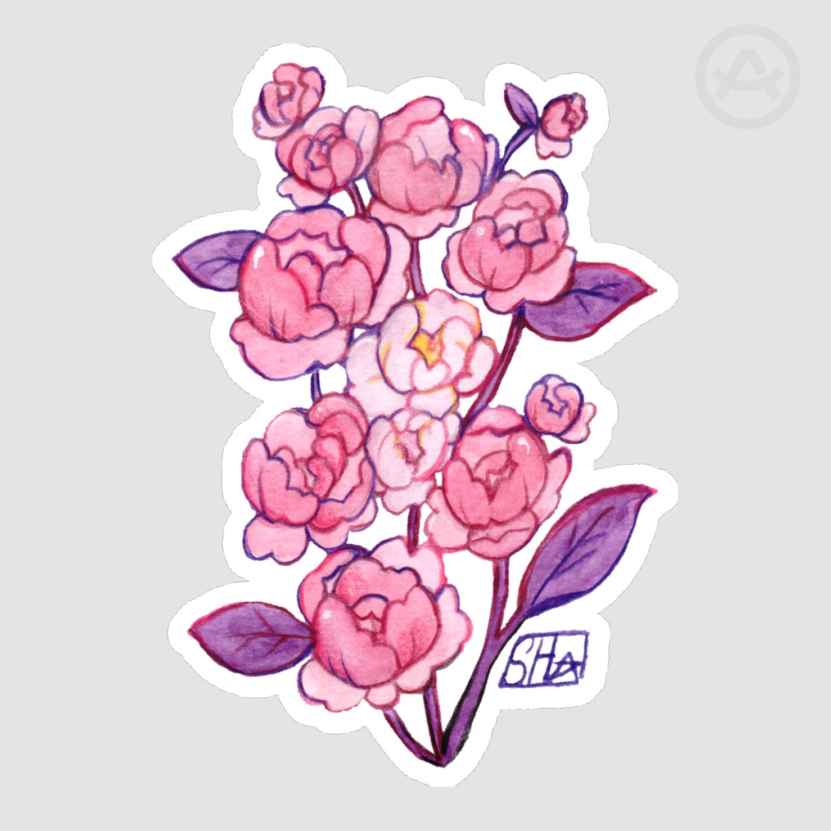 Sapphic Peony Sticker