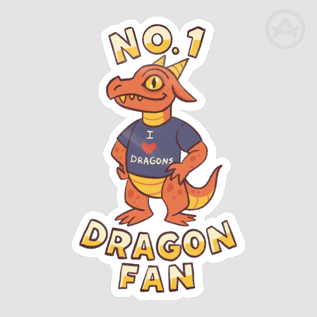 ORANGE KOBOLD - I <3 DRAGONS - sticker