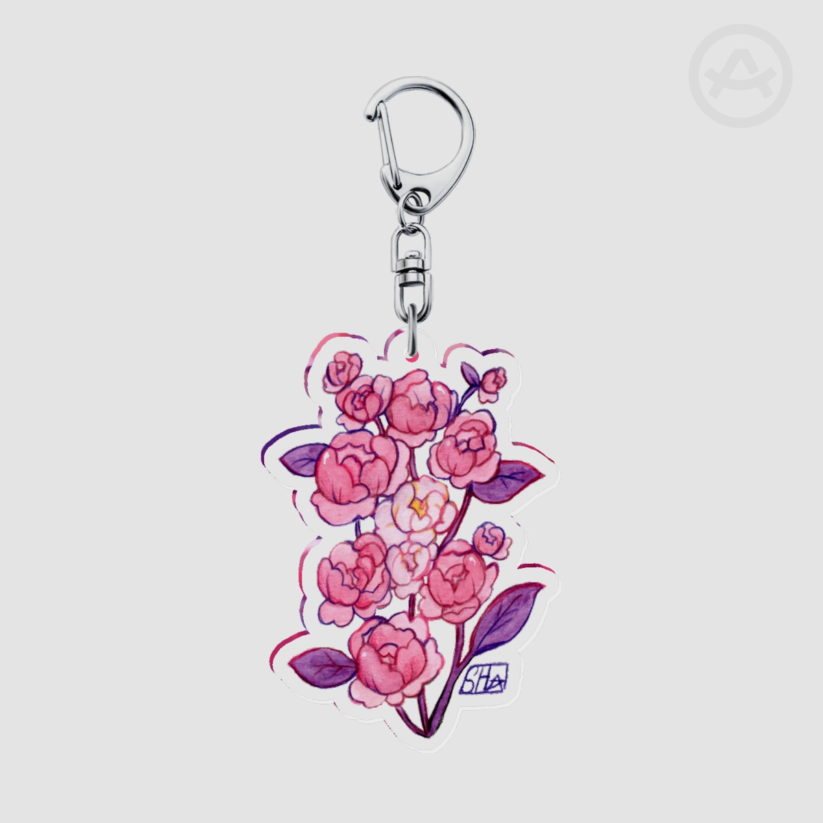 Sapphic Peony Keychain