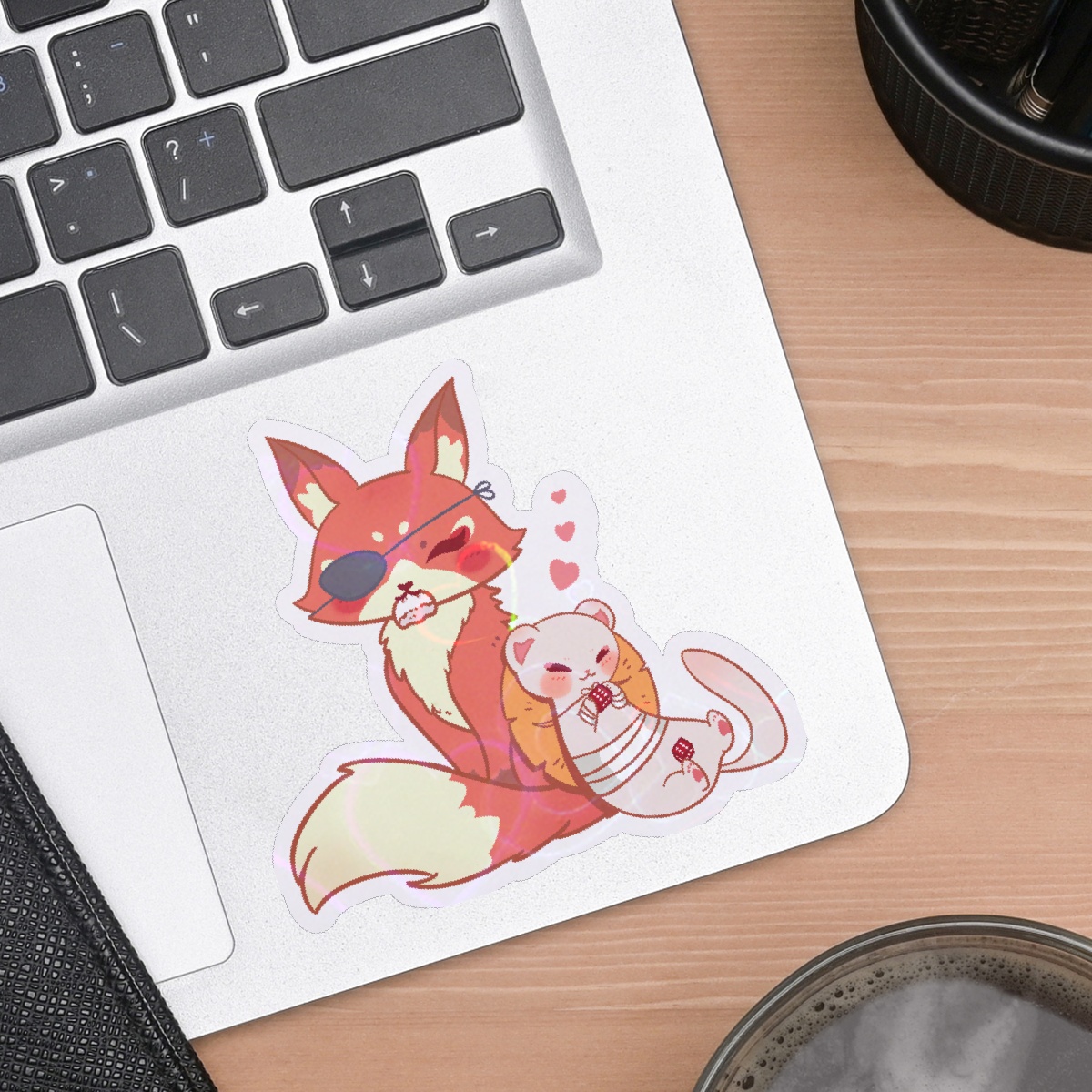 Hualian Holo Hearts Diecut Sticker