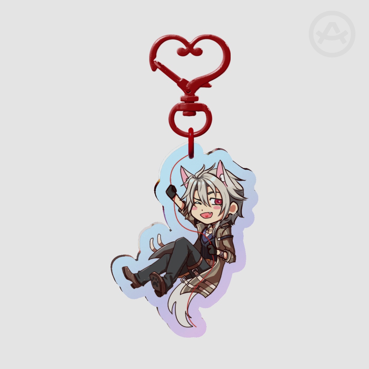 Crow CS4 Wolf - Clear Acrylic Keychain Double Sided Rainbow