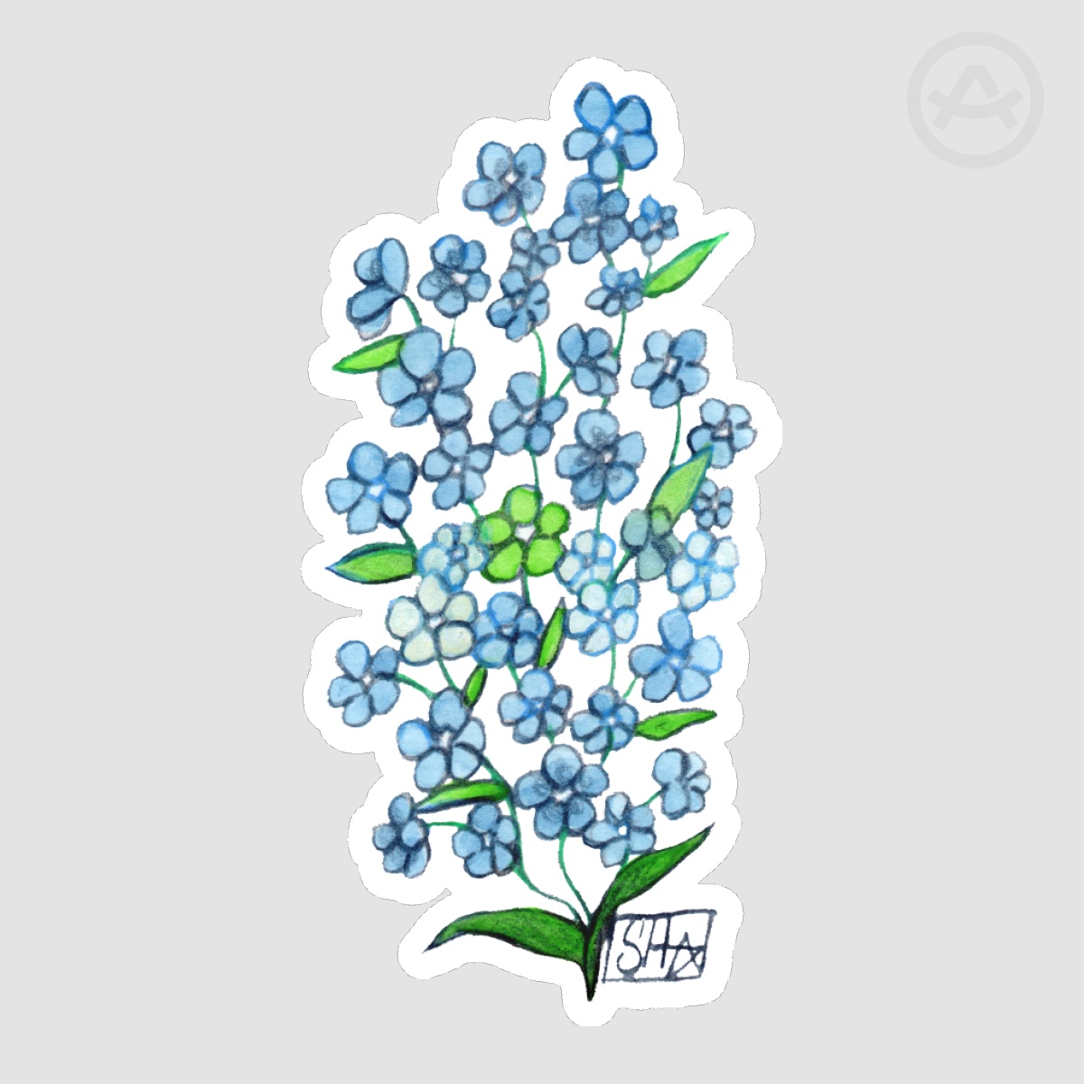 Achillean Forget-me-not Sticker