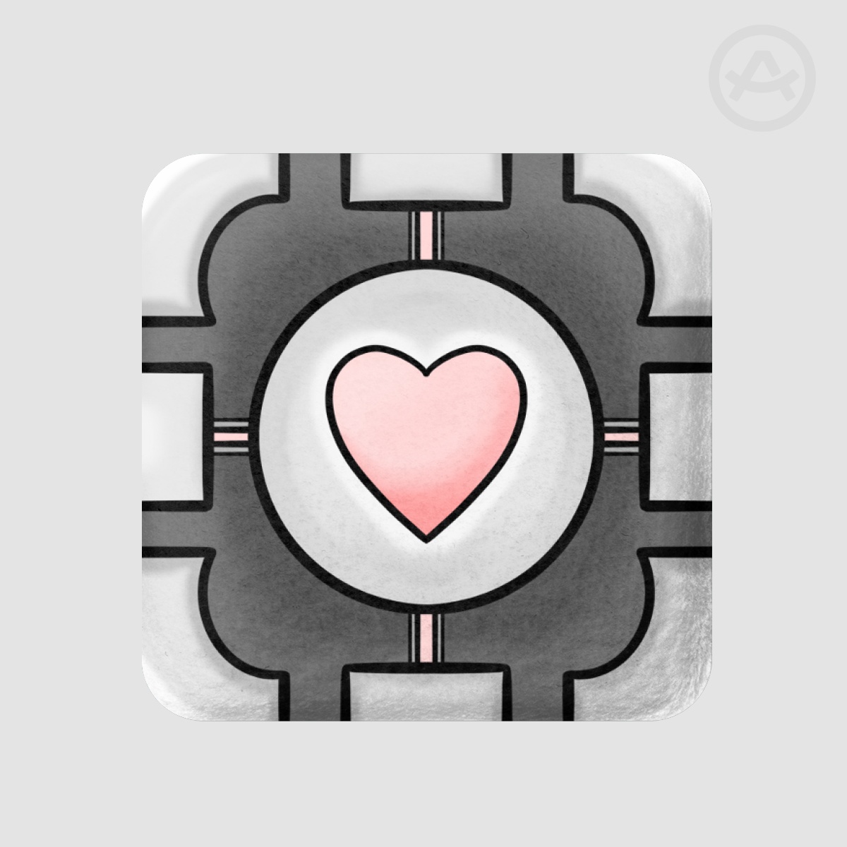 Companion Cube Plush Badge