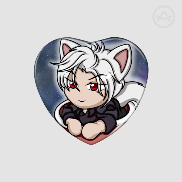 Kitty Cup Sylus Heart Shape Holographic Badges [Love and Deepspace LADS]