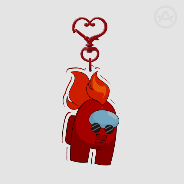 Monkie Kid Red Son AmongUs Keychain