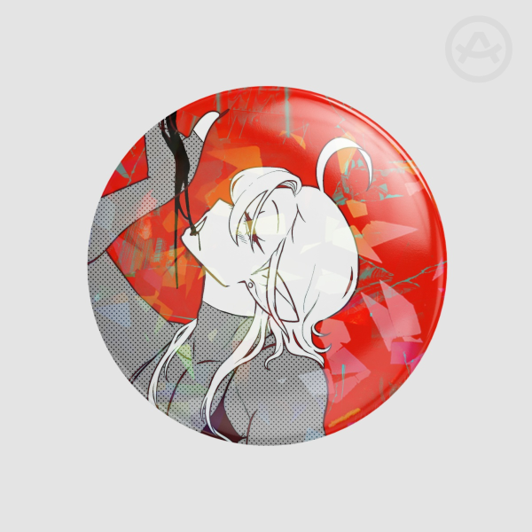 Hell Struck- Balam | Broken Glass Hologram Round Badges