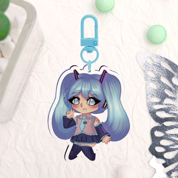 Hatsune Miku Vocaloid Double Sided Clear Acrylic Keychain