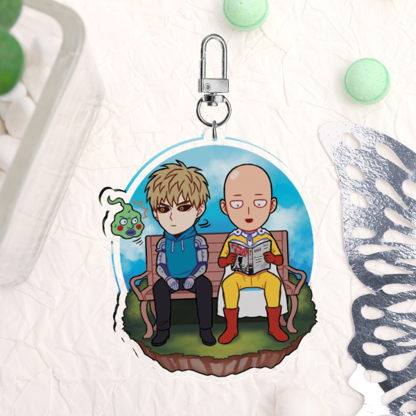 One Punch Man X Mob Psycho 100 Keychain