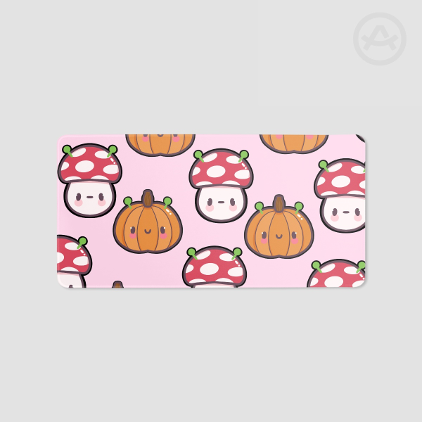 Pumpkin and Mushroom Cottagecore Desk Pad