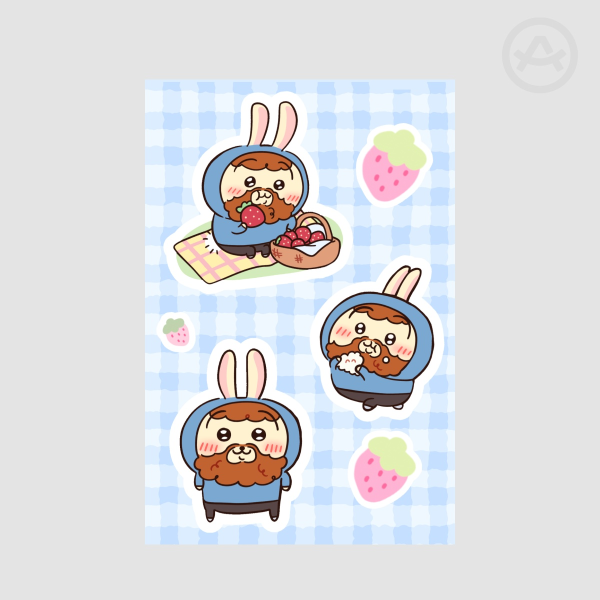 Caseoh Bunny Sticker Sheet 🐰