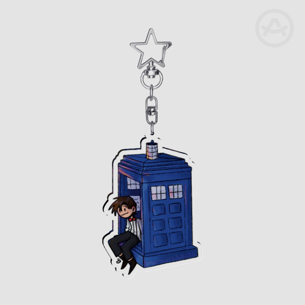 Bowtie Man and Blue Box | Acrylic Keychain