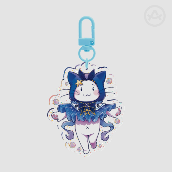 Momo Floating Glitter Keychain