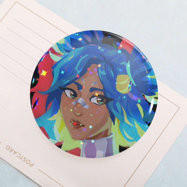 NEON - holo star badge 2.28"(58mm)
