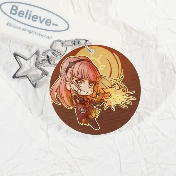 Verdant Deer Pink Axe Lenticular Charm