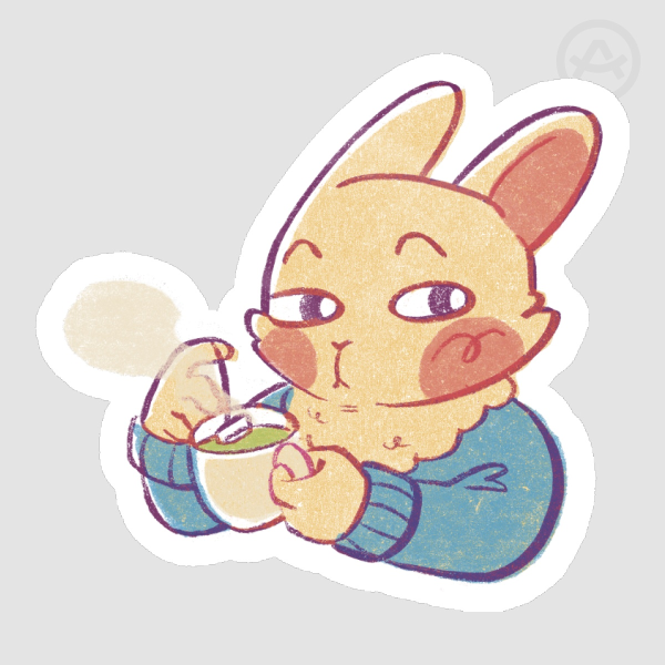 Tea time Bunny - Die Cut Sticker