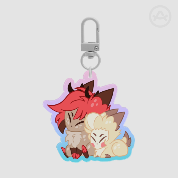 Radioapple Deer Cuddles Acrylic Keychain