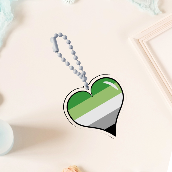 Aromantic Heart Keychain