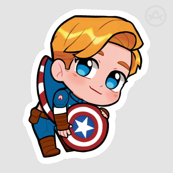 Dangling Captain America Sticker