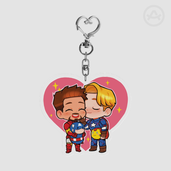 Steve/Tony Heart Keychain