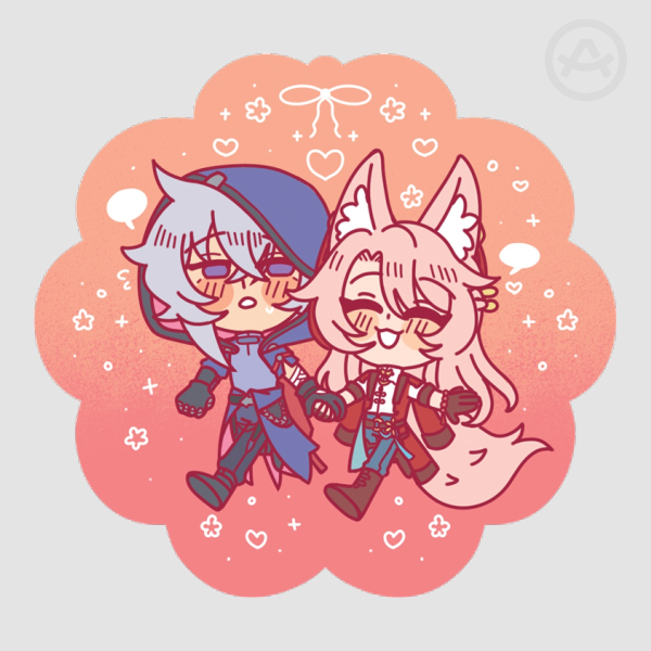 Mozeqiu they hold hand sticker