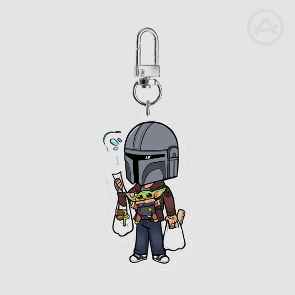 Mandalorian & Grogu Modern AU keychain