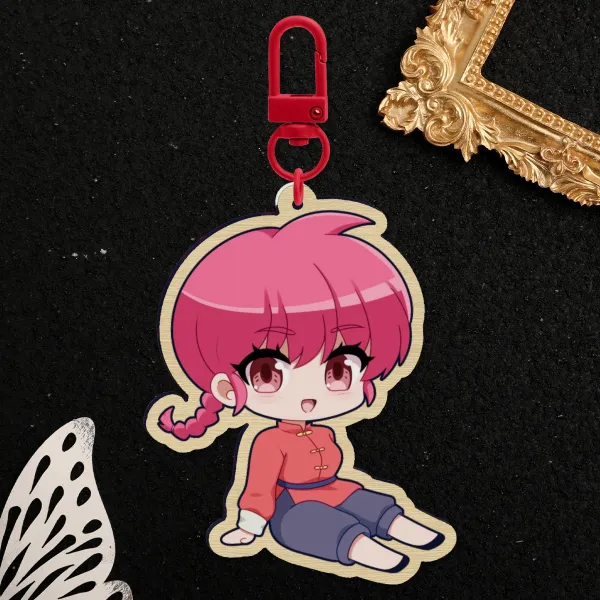 Saotome Ranma ♀ | Wood Keychain