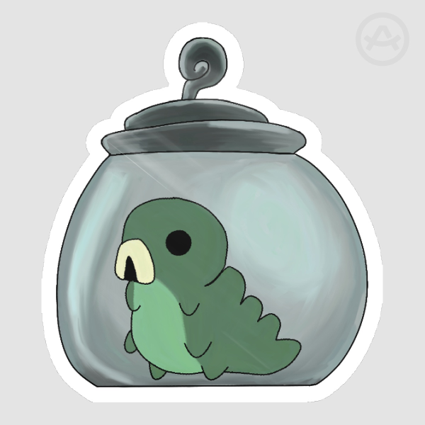 Glossy Grubby Sticker