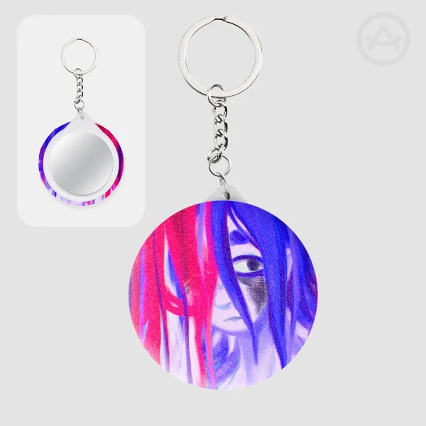 Janny Plush Badge Mirror Keychain