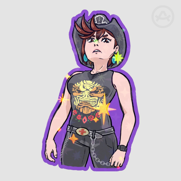 Momo Carlos Trejo Colored Edge Die Cut Stickers