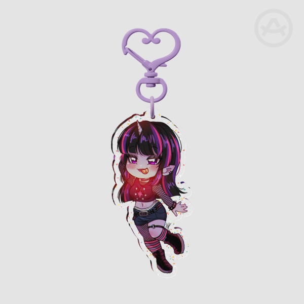 Twilight Sparkle Glitter Acrylic Keychains