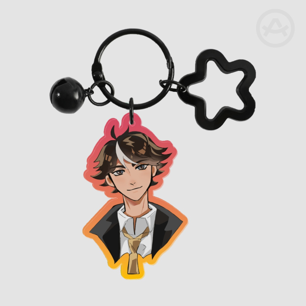 LIN LING 2.4'' acrylic keychain colored edges