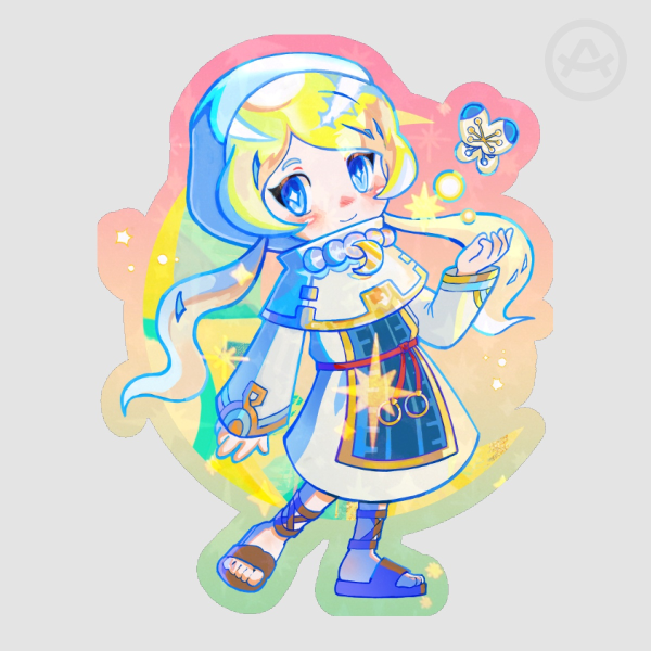 Yuelia Unofficial Art (Fantasy Life) - Colored Edge Die Cut Stickers (Holostar)