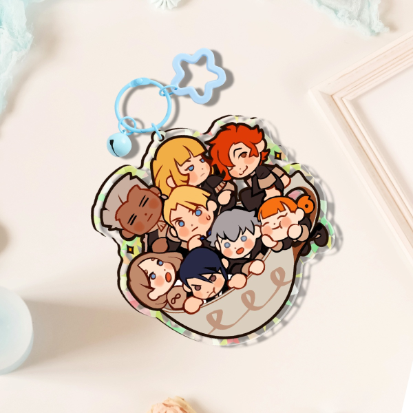FE3H: Blue Lions Broken Glass Acrylic Keychain