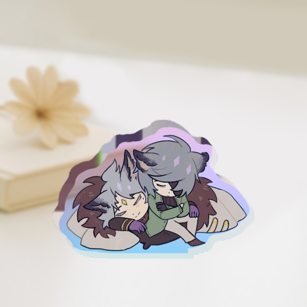 Sleepy wolf boys Thick Acrylic Stand
