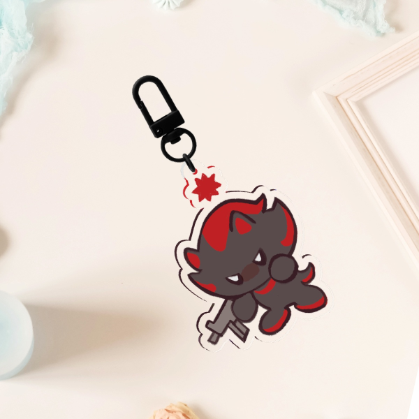 Shadow with a Pew Pew Clear Acrylic Keychain