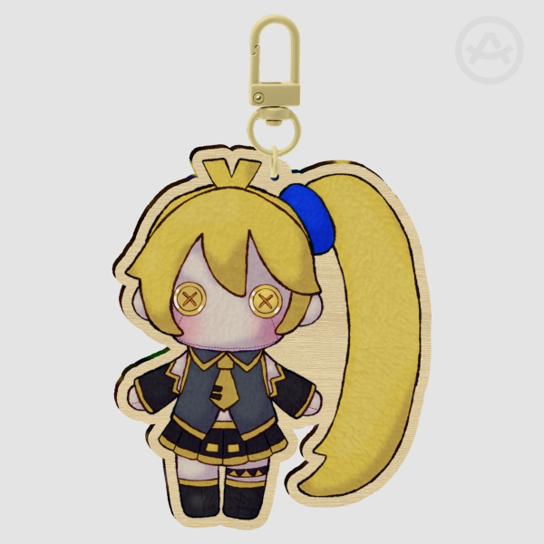Akita Neru Plush Wood Keychain
