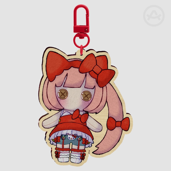 Nekomura Iroha Plush Wood Keychain