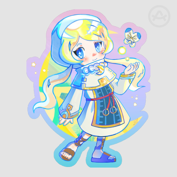 Yuelia Unofficial Art (Fantasy Life) - Colored Edge Glossy Stickers