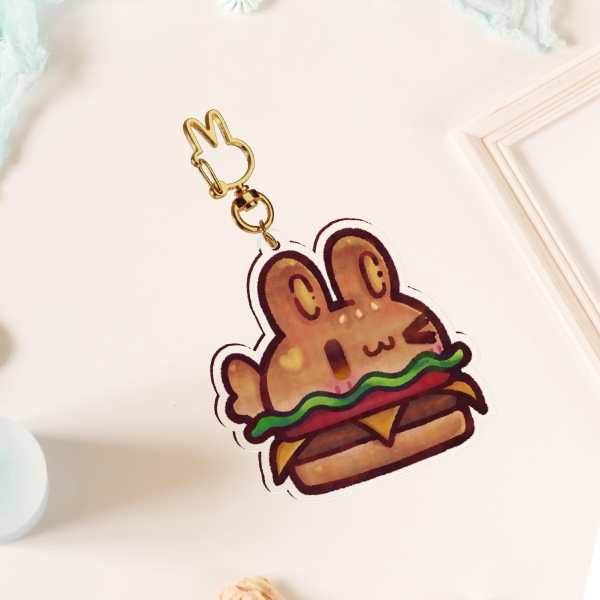 Bunny Burger- Bunnylicious Clear Acrylic Keychain