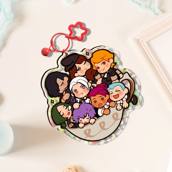 FE3H: Black Eagle Broken Glass Acrylic Keychain
