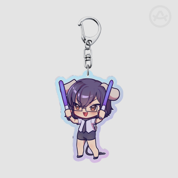 duokhay cheer 2.5 in rainbow Acryllic Keychain Charm