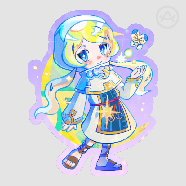 Yuelia Unofficial Art (Fantasy Life) - Colored Edge Die Cut Stickers (Holostar)