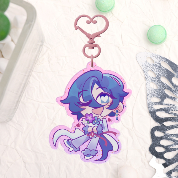 [VOCALOVE] KAITO Glitter Keychain
