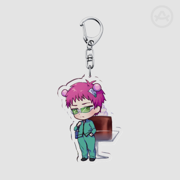 saiki saiki_k 2.5 in Clear Acryllic Keychain Charm