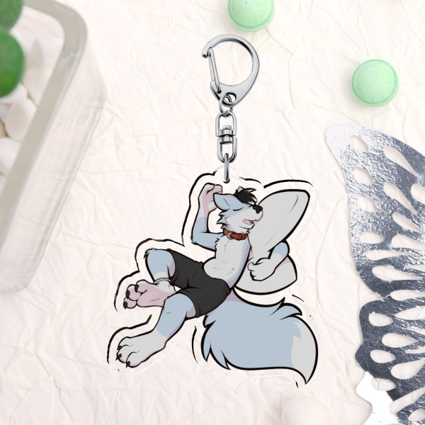 Sleepy Wolf - Acrylic Keychain