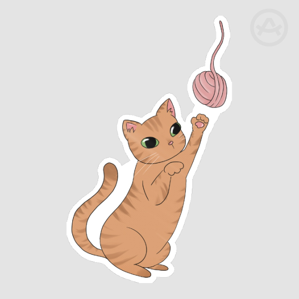 Orange Cat Die Cut Stickers