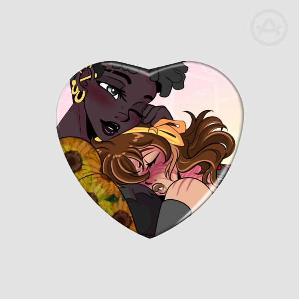Loverbirds Heart Pin