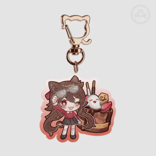 Hutao Cat Cafe Keychain [Genshin Impact]