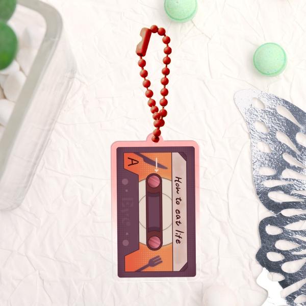 How to eat life/Fight song cassette keychain